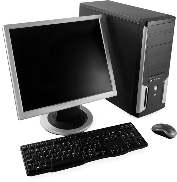 Desktop Computer with Mouse and Keyboard